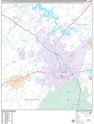 Johnson City Wall Map Premium Style 2026